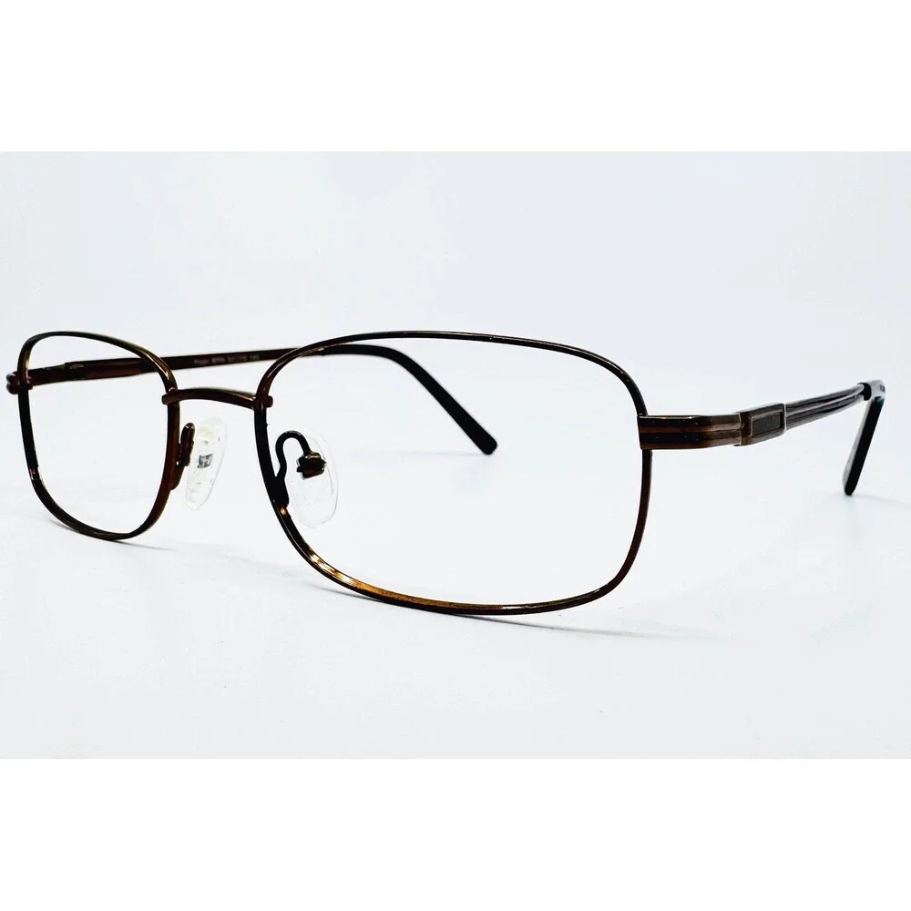 Caravaggio Eyeglasses Mens Brown Hugo BRN Rectangular Metal Frames 53-19-140